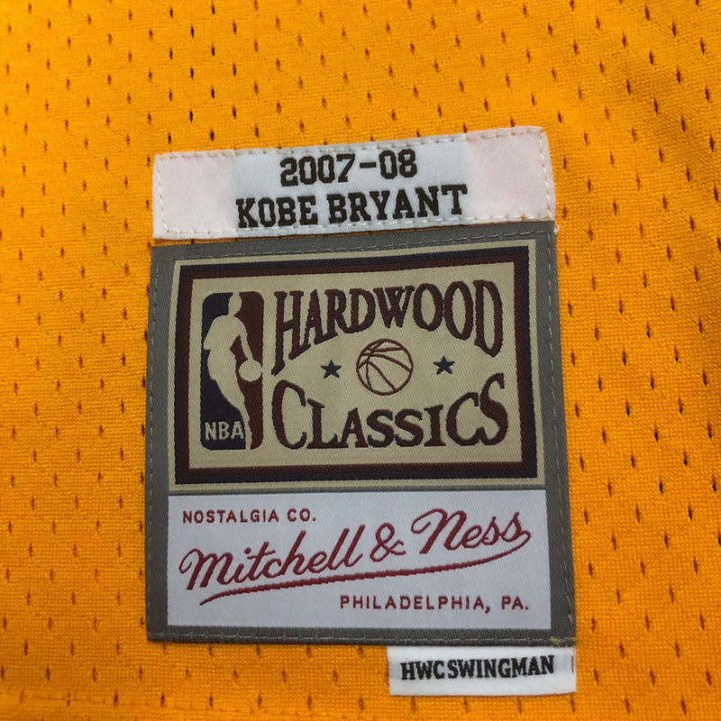 LA Lakers Kobe Bryant 2007/08 Yellow Jersey By Mitchell & Ness