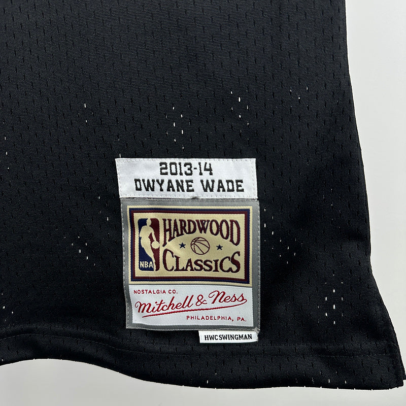 Miami Heat Dwayne Wade 2013/14 Black Jersey By Mitchell & Ness