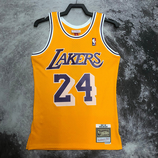 LA Lakers Kobe Bryant 2007/08 Yellow Jersey By Mitchell & Ness