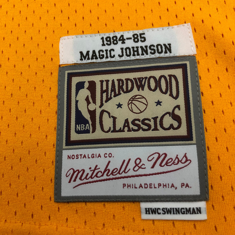 LA Lakers Johnson 1984/85 Yellow Jersey By Mitchell & Ness