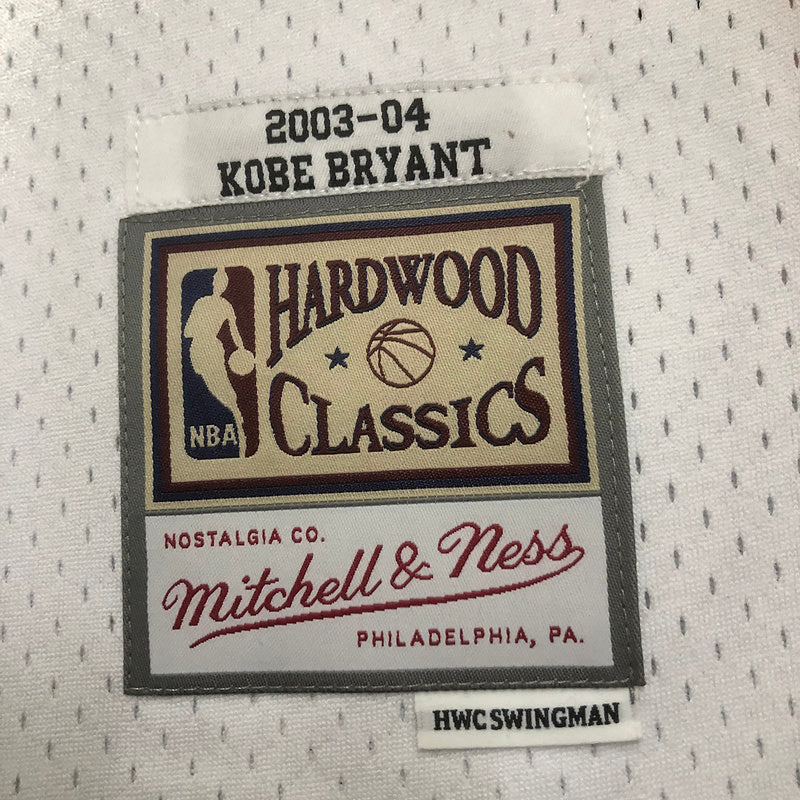 LA Lakers Kobe Bryant 2003/04 White Jersey By Mitchell & Ness
